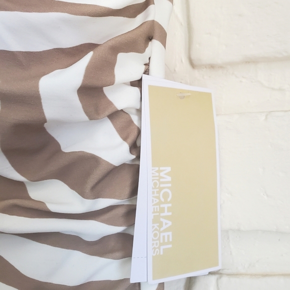 Michael Kors White Zebra One Shoulder One Piece Swimsuit Bathing suit NWT Size 8 - Picture 6 of 8